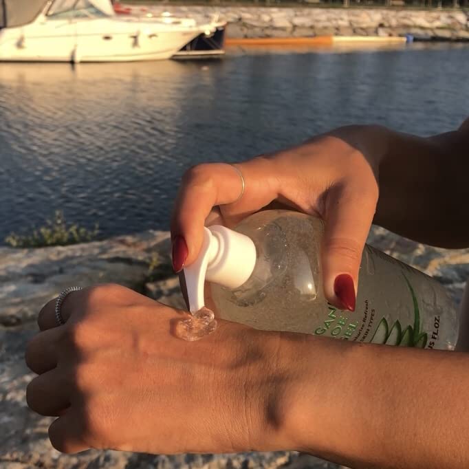 Organic Aloe Vera Gel for Face, Hair & Body, Moisturiser for all skin types, Sunburn relief, Aftersun lotion, Rich in Vitamins, Premium quality,