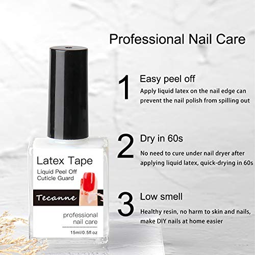 Liquid Latex Nails Peel Off, 15ML Liquid Latex Nail Polish Peel off Base Coat Cuticle Guard for Nail Art Liquid Tape Protector