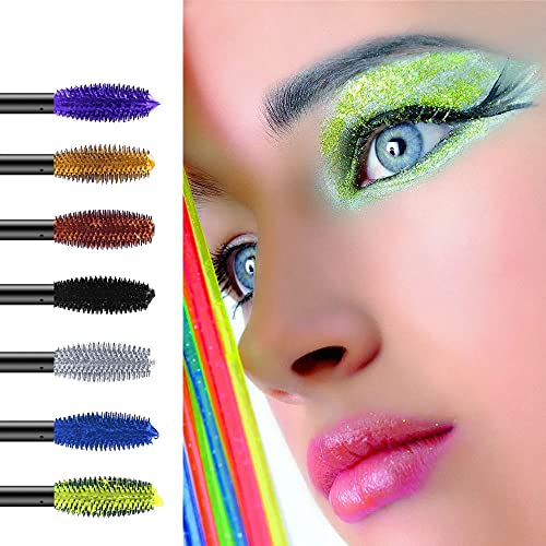 Blue Colored Mascara - Colorful Mascara/Waterproof Long-lasting 4D Silk Fiber Lash Mascara/Smudgeproof Fast Dry Eye Lashes Curling Lengthening Th