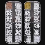 2 Sets 3D Acrylic Flowers Nail Embellishment Nail Decals Floral Pearl Steel Ball Nail Art Decorations for DIY Nail
