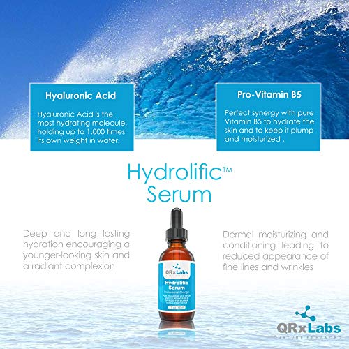 Hydrolific Serum - Ultra Pure Hyaluronic Acid Serum Boosted With Vitamin B5 (Large 60 ml) - Formulated To Maximize Dermal Penetration And Provide