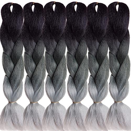 LDMY Hair for Braiding-Jumbo Braids, Long Colorful Ombre Pink Purple Jumbo Braiding Hair Extensions Kanekalon Jumbo Braid Wigs for Women Syntheti