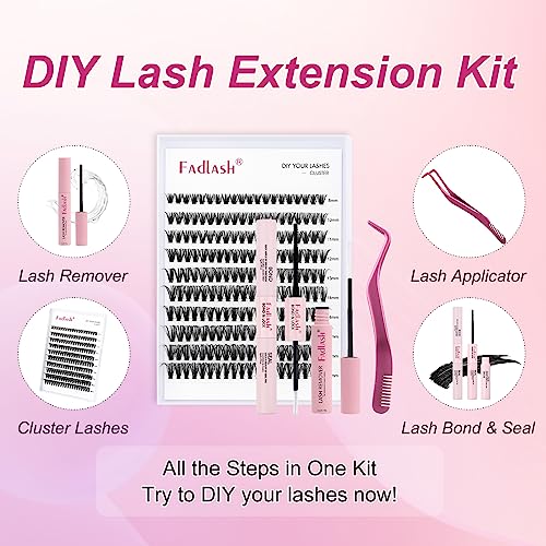 Individual Cluster Lashes Sets Extensions 200Pcs 40D 0.07 D Curl 8-16mm Mixed Trays Individual Eyelashes DIY Multiple Shapes Eyelash Extensions C