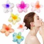 6 Pcs Claw Clip Flower Claw Clips Hawaiian Claw Clips Nonslip Flower Hair Clip for Women Girls Thick Medium Hair