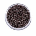 200pcs/lot 3.0mm Silicone Nano Rings Hair Extension Nano Beads Silicone Lined Nano Rings Micro Rings Beads Links for Hair Extensions (Brown)