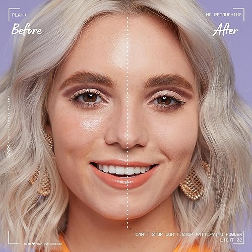 NYX Professional Makeup Can't Stop Won't Stop Mattifying Powder, Matte Finish, Light