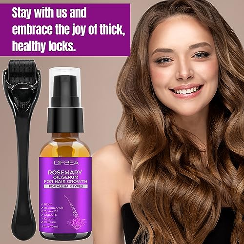Rosemary Oil Serum for Hair Growth Diluted W/Scalp Massager Hair Growth Oil Serum with Rosemary Oil Biotin Castor Oil Argan Oil Caffeine Keratin