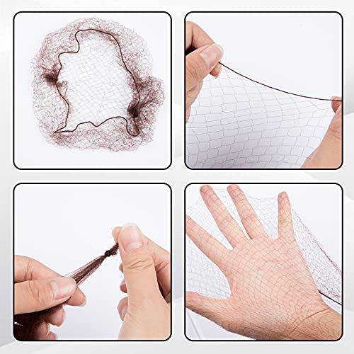 PROUSKY 20 Pcs Hair Nets, Hair Bun Holder Hairnets for Bun Hair Nets Invisible Elastic Edge Mesh Ballet Bun Net Holder for Women Girls Dance Nurs
