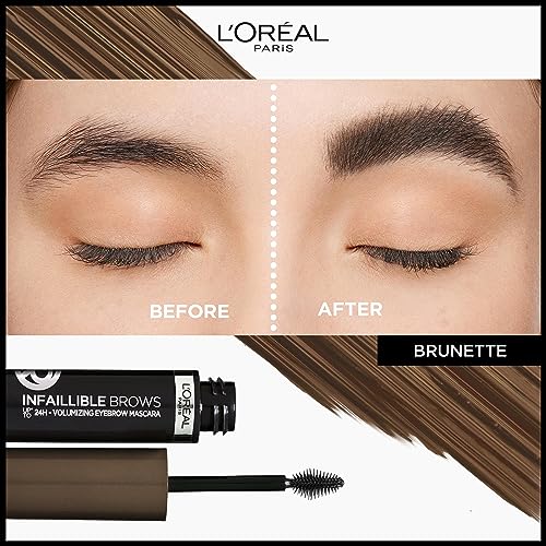 L'Oréal Paris Volumising Brow Mascara, Longwear Brow Gel for Fuller Looking Eyebrows, Up To 24 Hours Wear, Water Resistant, Infallible Brows, 5 m