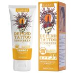 Premium Tattoo Care Sunscreen - Defend Tattoo Sunscreen SPF 30+ Tattoo Sun Protection - UVA/UVB Sun Rays Protection, Tattoo Aftercare Sunscreen L
