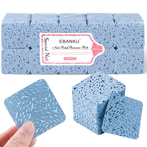 EBANKU 1000 PCS Pink Lint Free Wipes for Nails Nail Lash Glue Wipes, Wipes for Eyelash Extensions Supplies Non-Woven Fabric Eyelash Glue Wipes Pa
