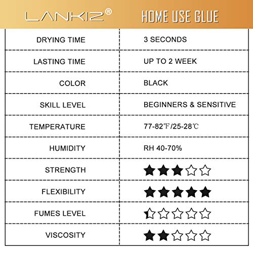 LANKIZ Individual Lashes Glue Home DIY Eyelash Extension Glue, 14 Days Retention Self Application Cluster Lash Glue DIY Lash Extension at Home, S