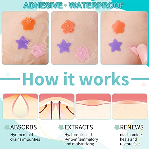 Fuyamp 60 Pcs Pimple Patches Star Spot Patches, Acne Spot Patch Acne Stickers for Skin Treatment, Moisturizing, Blemish Spot, Ideal Fast Healing