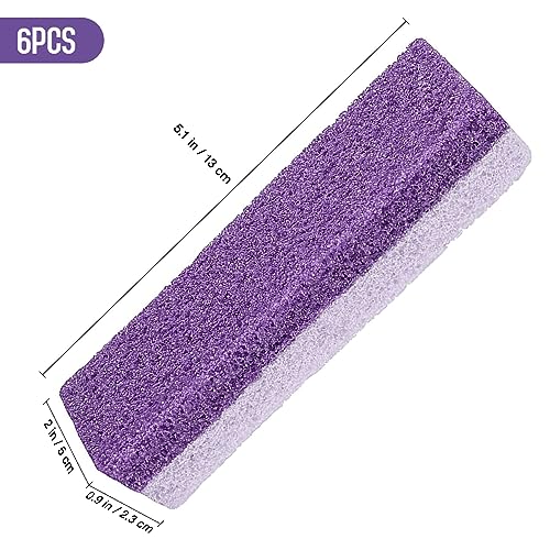 6PCS Pumice Stone for Feet, Foot Care Tool Kit, Pumice Stone for Hard Skin, Ideal Foot Scrub Stone and Exfoliator Block, Purple