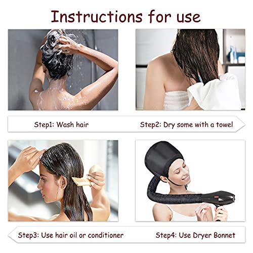 Hadio Bonnet Hood Hair Dryer for Home & Salon Use, Portable Hair Dryer Cap for Deep Conditioning & Heat Therapy, Ideal Hair Steamer for Healthy H