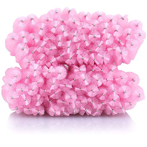 G2PLUS 300 PCS Disposable Eyelash Brushes - Pink Eyelash Spoolies for Extensions - Crystal Mascara Wands -Eyelash Extension Brush Applicator for