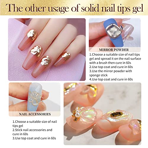 BORN PRETTY Solid Nail Tips Glue Gel Strong Nail Glue for Stick on Nails False Nail Glue Super Strong Nail Glue Nail Art Rhinestone Glue Gel
