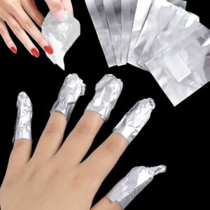 100 PCS nail foil gel aluminium wraps remover for manicure nail art cleaner cuticle pusher cotton pad for nail polishing non liquid nail polish r