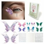 Waveaura Temporary Tattoos Kit Glitter Butterfly Makeup Festival Face Gems Tattoo Eye Makeup - Temporary Tattoos Makeup Fake Tattoos Semi Permane