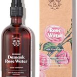 Bionoble Organic Rose Water 100ml - 100% Pure and Natural Damask Rose Hydrolat - Face, Eye Contour, Body, Hair - Glass Bottle + Spray