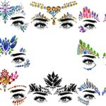 Face Gems 8 Pack (UK COMPANY) Face Stickers Festival Accessories for Kids Stick On