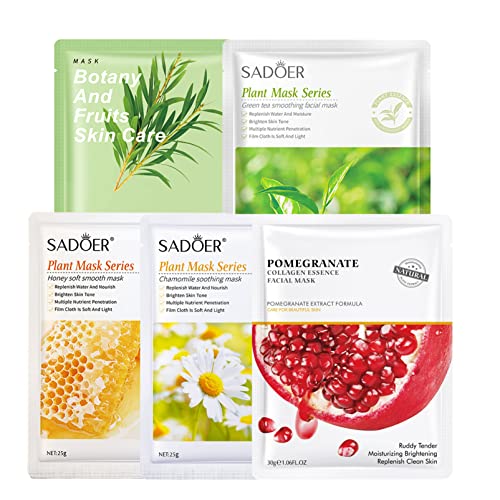 Hydrating Face Mask,Hydrating Moisturising Face Sheet Masks Nourishing Improves Skin Face Care,Face Mask Set for Dehydrated, Dull and Tired Skin,