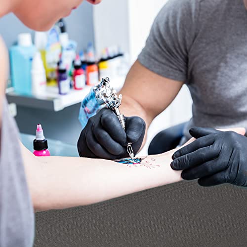 MFUOE 125 Pieces Black Tattoo Table Mats Tattoo Tray Covers Disposable Black Square Pad Scarf Towel for Tattoo (Black)