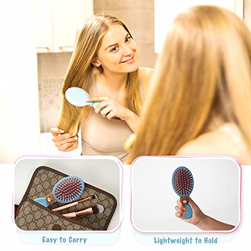 Hair Brush, Detangler Brush for Girls Boys Women Men Kids Wet Dry Hair, Mini Travel Detangling Brush for All Hair Types Glide Through Tangles Wit