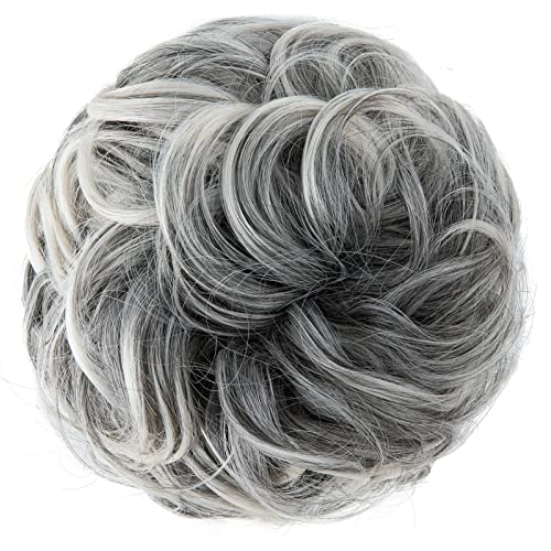 Messy Hair Bun Extensions Curly Wavy Hair Scrunchies for Women Girls Large Synthetic Donut Updo Hair Pieces Hair Chignons