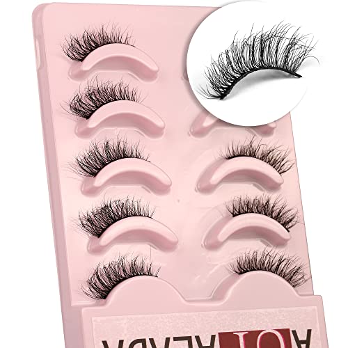 False Eyelashes Half Lashes Natural Wispy Cat Eye lashes Fluffy Volume Strip 1/2 lashes Accent Corner 3/4 Eye Lashes Cluster DIY Fake Eyelashes P