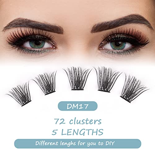 Cluster Lashes SISILILY Individual Lashes 72 Lash Clusters C D Curl Individual Cluster eyelashes DIY Lash Extensions Reusable False Eyelashes 3D