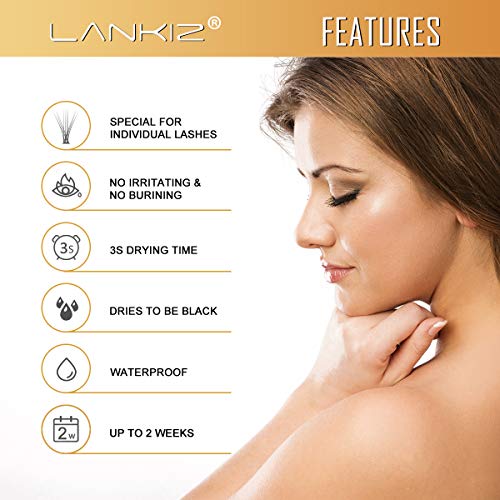 LANKIZ Individual Lashes Glue Home DIY Eyelash Extension Glue, 14 Days Retention Self Application Cluster Lash Glue DIY Lash Extension at Home, S