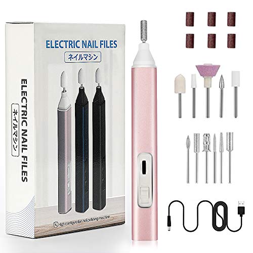 Nail Drill,Electric Nail File Drill Portable Pedicure Tools 20000rpm Nail Polish Machine Kit For Acrylics, Gels Nails (Pink)
