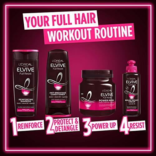 Elvive Haircare L'Oreal Paris Elvive Full Resist Fragile Hair Multi-Use Hair Strengthening Power Mask with Biotin, 680 ml