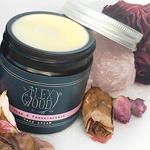 Rose and Frankincense Face Cream - 100% Natural, Vegan, Moisturising, Anti Ageing, Wrinkle and Line Reducing Ingredients, Cruelty Free, Palm Oil