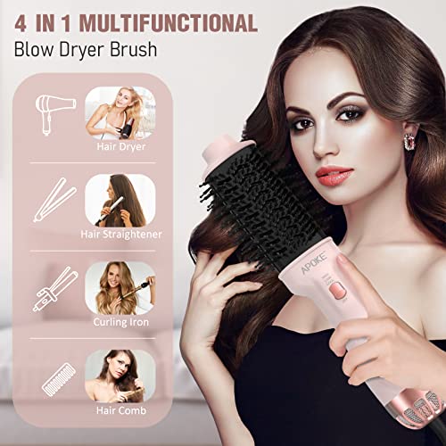 APOKE One Step Hair Dryer Brush and Styler Volumizer, Multifunctional 4 in 1 Ceramic Tourmaline Negative Ion Hot Air Styling Brush, Professional