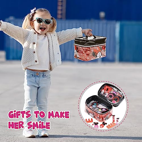 Disney Minnie Mouse - Townley Girl Zipper Cosmetic Train Case With Lip Gloss, Lip Balm, Hair Clips, Nail Stickers, Scrunchie and More, Ages 3+, f
