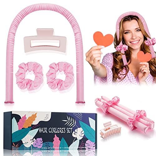 High Resilience Sponge Heatless Curling Rod Headband, Women Curls, Soft and Comfortable Sleep Silk No Heat Curls Ribbon, Adjustable Wave Iron Kit