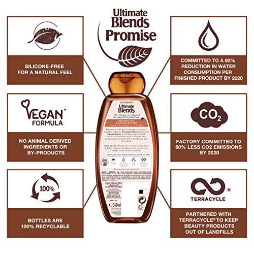 Garnier Ultimate Blends Shampoo & Conditioner Set | Sleek Restorer With Coconut Oil & Cocoa Butter Smoothing for Sleek, Smooth, Frizz-Free Hair |