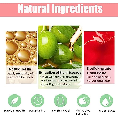 Quick Dry Nail Polish - High Gloss Nail Varnish Polish Quick Dry In 60s, No Baking Long Lasting Nail Varnish Gel, Grapefruit Color Nail Art Polis