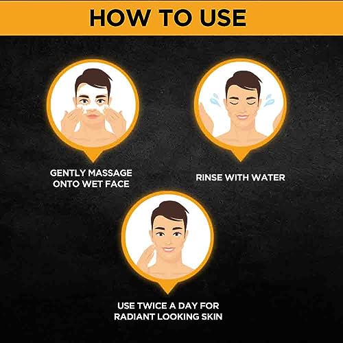 Garnier Men Power White Dounle Action Face Wash for Anti pollution & Instant Whitening with Balck Charcoal & Icy Clay Complex - 100 Gram