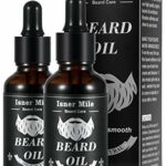Isner Mile 2 Pack Beard Oil for Men with Castor Oil Serum Conditioner Light Magic Scent, Natural Premium Beard Growth Oil to Cure Beard Itch, Sof