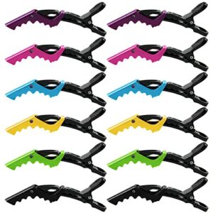 12 PCS Crocodile Hair Clips Barrette, Professional Styling Hair Clips Barrettes Crocodile Hair Hairdressing Clip Alligator Hairclip Hair Styling