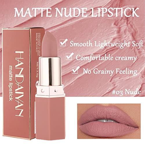 Matte Lipstick Long Lasting, Non Stick Cup Velvet Lipstick Lip Gloss Waterproof Lipstick Professional Lipstick Cosmetics Make Up Gifts Full-Cover
