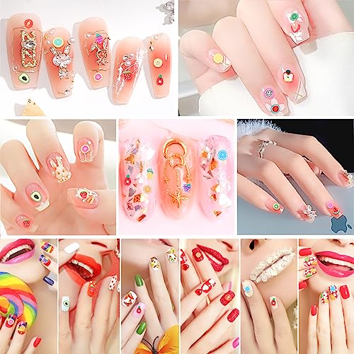 6000Pcs Fruit Nail Art Slices, 3D Fruit Slices Polymer Clay Slices Slime Charms Fimo Slices for Lip Gloss Making Supplies Resin and Nail Art Deco