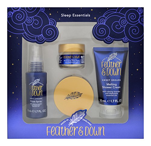 Feather & Down Sweet Dream Sleep Essentials Gift Set (50ml Pillow Spray, 50ml Melting Shower Cream, 16g All-Purpose Sleep Balm & 50ml Sleep Butte