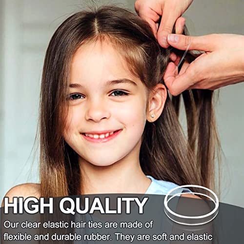 Qufiiry 1100 Pcs Clear Elastic Hair Bands, Mini Hair Rubber Bands, Girls & Women Small Hair Bands, Elastic Hair Ties to Beautify Your Hair, Clear