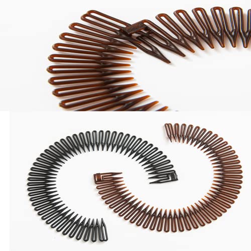 Full Circular Stretch Comb, 2 Pcs Stretch Hair Comb Band, Flexible Plastic Circle Comb, Circular Tooth Headband Brand: CCLKHY