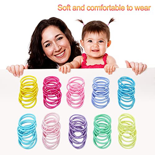 Hanyousheng Hair Bands, Hair Bobbles, Hair Ties, 320 Pcs Small Hair Bands, Multicolor Toddler Hair Bobbles, 10 Colors Hair Ties, Fine Hair Bobble