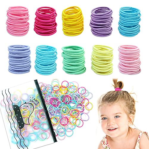 Hanyousheng Hair Bands, Hair Bobbles, Hair Ties, 320 Pcs Small Hair Bands, Multicolor Toddler Hair Bobbles, 10 Colors Hair Ties, Fine Hair Bobble